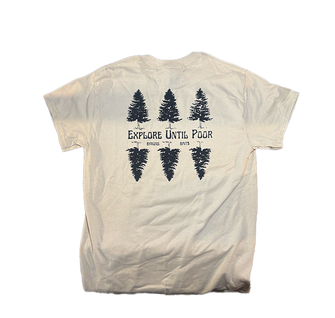 "Explore Until Poor" Reflecting Trees T-Shirt